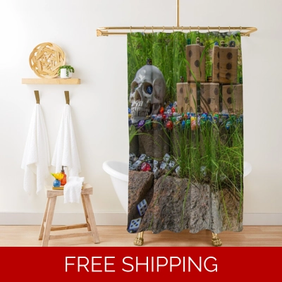 Le Studio Shower Curtain Roll the Bones Monument Le Studio Shower Curtain Roll the Bones Monument